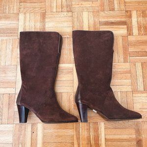 Vintage Suede Boots, Size 7, Brown
